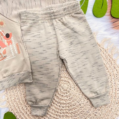 Conj. Casaco "Vamos Brincar" e Calça de Moletom - Areia